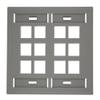 Leviton 42080-12G Quickport Wallplate with ID Window, Dual Gang, 12-Port, Grey view 1