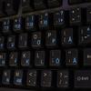Swedish - Finnish Keyboard Decals with Blue Lettering Transparent Background view 3