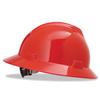 MSA 475371 V-Gard Full-Brim Hard Hats, Ratchet Suspension, Size 6 1/2-8, Red view 1
