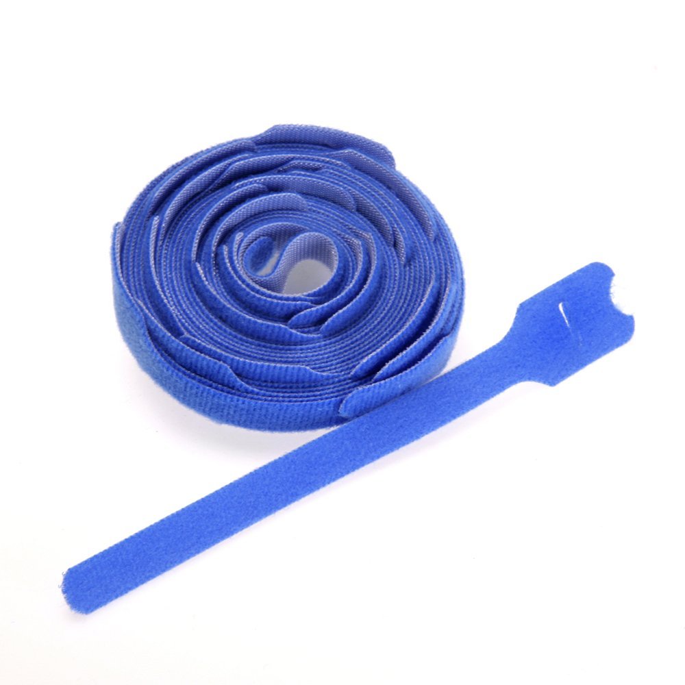 Leviton 8-inch Recloseable Velcro Brand Tie Wrap, 43108-8L, Blue