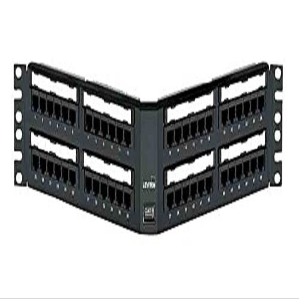 Leviton 69587-U48 Extreme Cat 6+ Angled 110-Style Patch Panel, 2RU, 48-Port