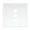 Leviton 3-Port Dual Gang QuickPort Wallplate with ID Windows, 42080-3WP, White view 1