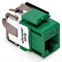 Leviton 6110G-RV6 Extreme CAT 6A UTP Jack, Green