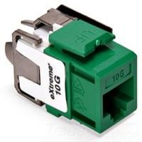 Leviton 6110G-RV6 Extreme CAT 6A UTP Jack, Green