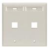 Leviton 2-Port Dual Gang QuickPort Wallplate with ID Windows, 42080-2TP, Light Almond view 1