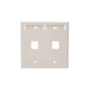 Leviton 2-Port Dual Gang QuickPort Wallplate with ID Windows, 42080-2TP, Light Almond view 2