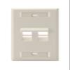 Leviton 2-Port Angled QuickPort Wallplate with ID Windows, 42081-2TS, Light Almond view 1