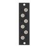 Leviton 5F100-6ZT Opt-X 6-pk Plate with ST Adapters, Zirconia Ceramic Sleeve, 6 Fibers, Black view 1