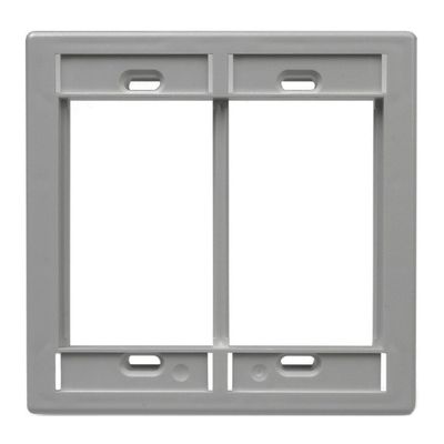 Leviton Dual Gang MOS Wallplate with ID Windows, 41290-DMG, Grey