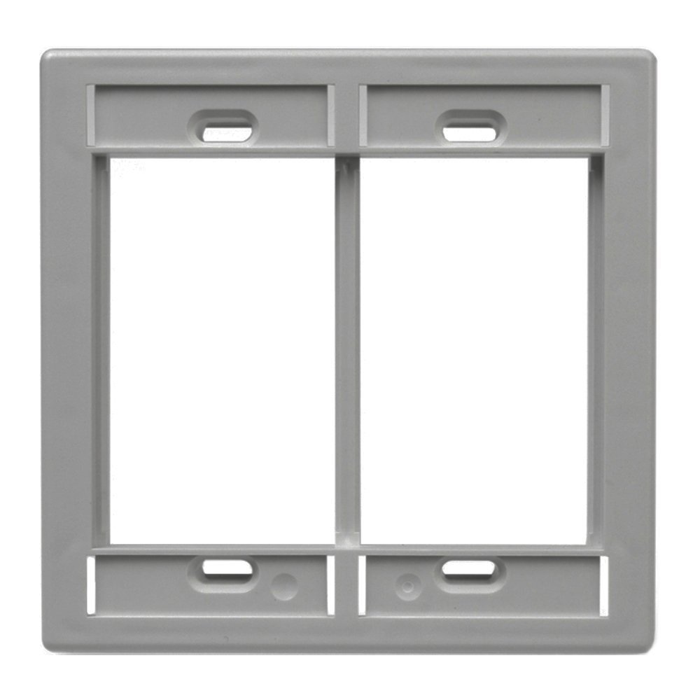 Leviton Dual Gang MOS Wallplate with ID Windows, 41290-DMG, Grey