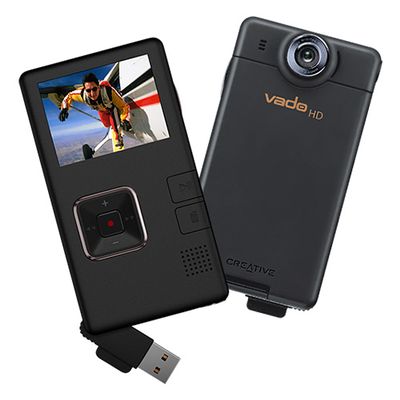B-Stock Creative Vado HD Pocket Video Camera & Power Adapter Combo Pack (Black)