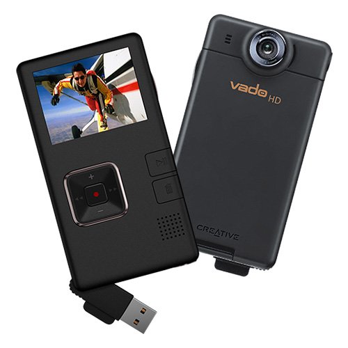 B-Stock Creative Vado HD Pocket Video Camera & Power Adapter Combo Pack (Black)