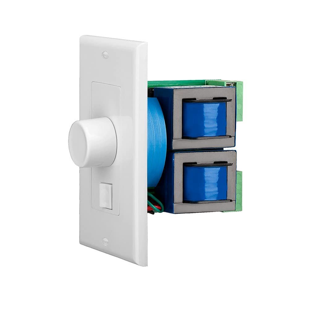 OSD Audio SVC205 in-Wall Volume Control with On/Off Switch, 300W Speaker Control with Impedance Matching, Single Gang Wall Plate, White