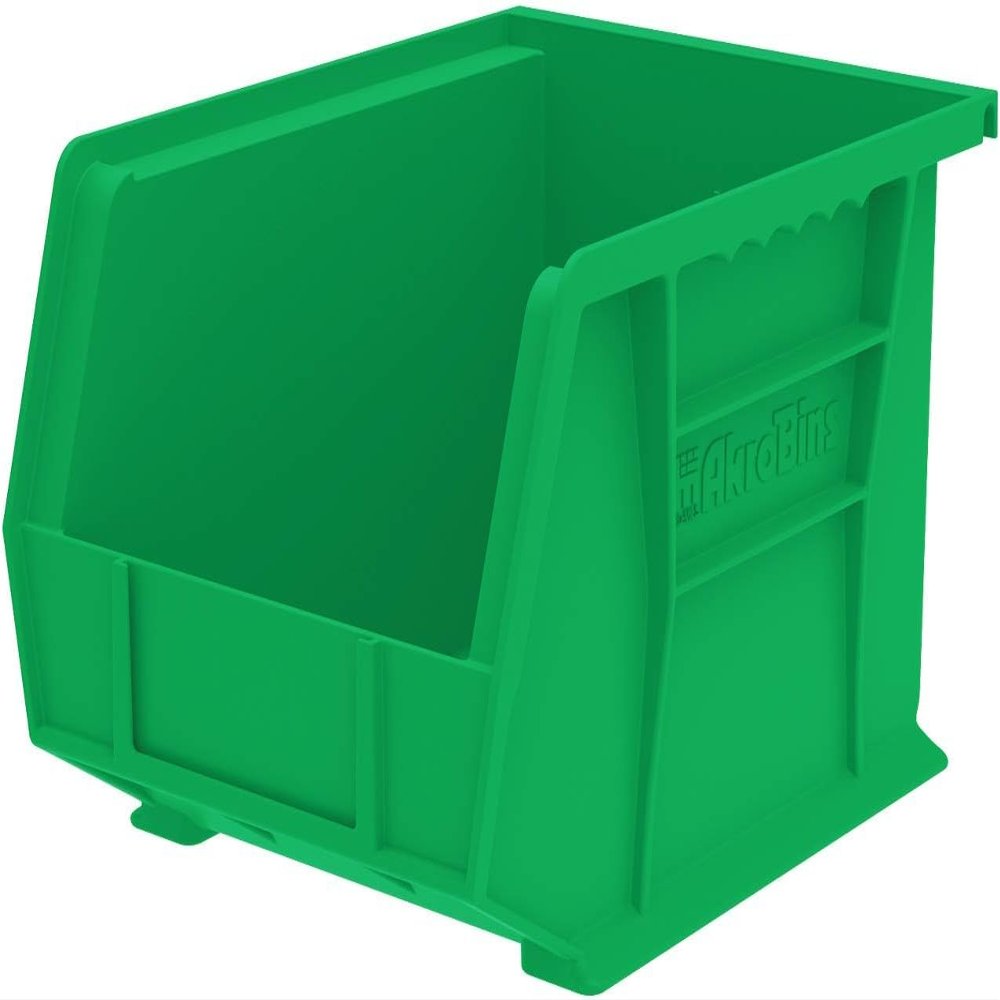 Akro-Mils 30239 AkroBins Plastic Storage Bins, 11"x8"x7", Green, 6-Pack
