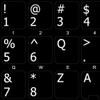 Dvorak Right-Handed Non-Transparent Keyboard Stickers ON Black Background view 1