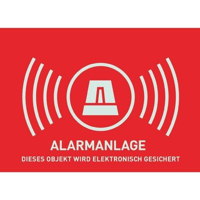 ABUS AU1323 Warning Sticker Alarm 74 x 52.5 mm 191282