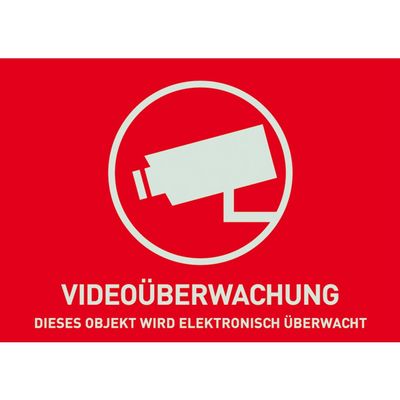 ABUS 191268 AU1321 Warning Stickers CCTV 74 x 52.5 mm