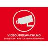 ABUS 191268 AU1321 Warning Stickers CCTV 74 x 52.5 mm view 1