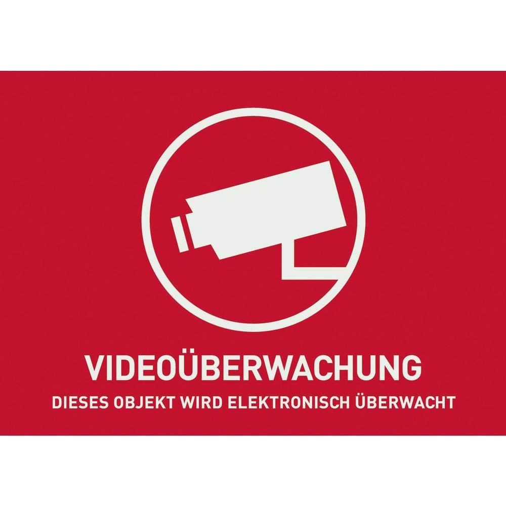 ABUS AU1320 Warning Sticker Video Surveillance Without Logo 148 x 105 mm Reflective
