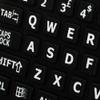 English UK Large Lettering Keyboard Sticker (Upper CASE) ON Black Background view 3