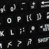 English UK Large Lettering Keyboard Sticker (Upper CASE) ON Black Background view 4