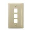 Hubbell NSP13I NetSelect 1-Gang 3-Port Multimedia Keystone Wall Plate, Data Jack Faceplate, Ivory view 1