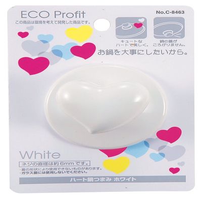 Pearl Metal C-8463 ECO Profit Heart, Pot Knob, White