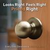 Copper Creek BK2020AB Ball Door Knob, Passage Function, 1 Pack, in Antique Brass view 2