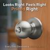 Copper Creek Privacy Interior Door Knob  ANSI Grade-3 Certified, Modern Heavy Duty Handle, Easy Install and Reversible for Bedroom, Bathroom & Closets  Satin Stainless (1 Pack) view 2