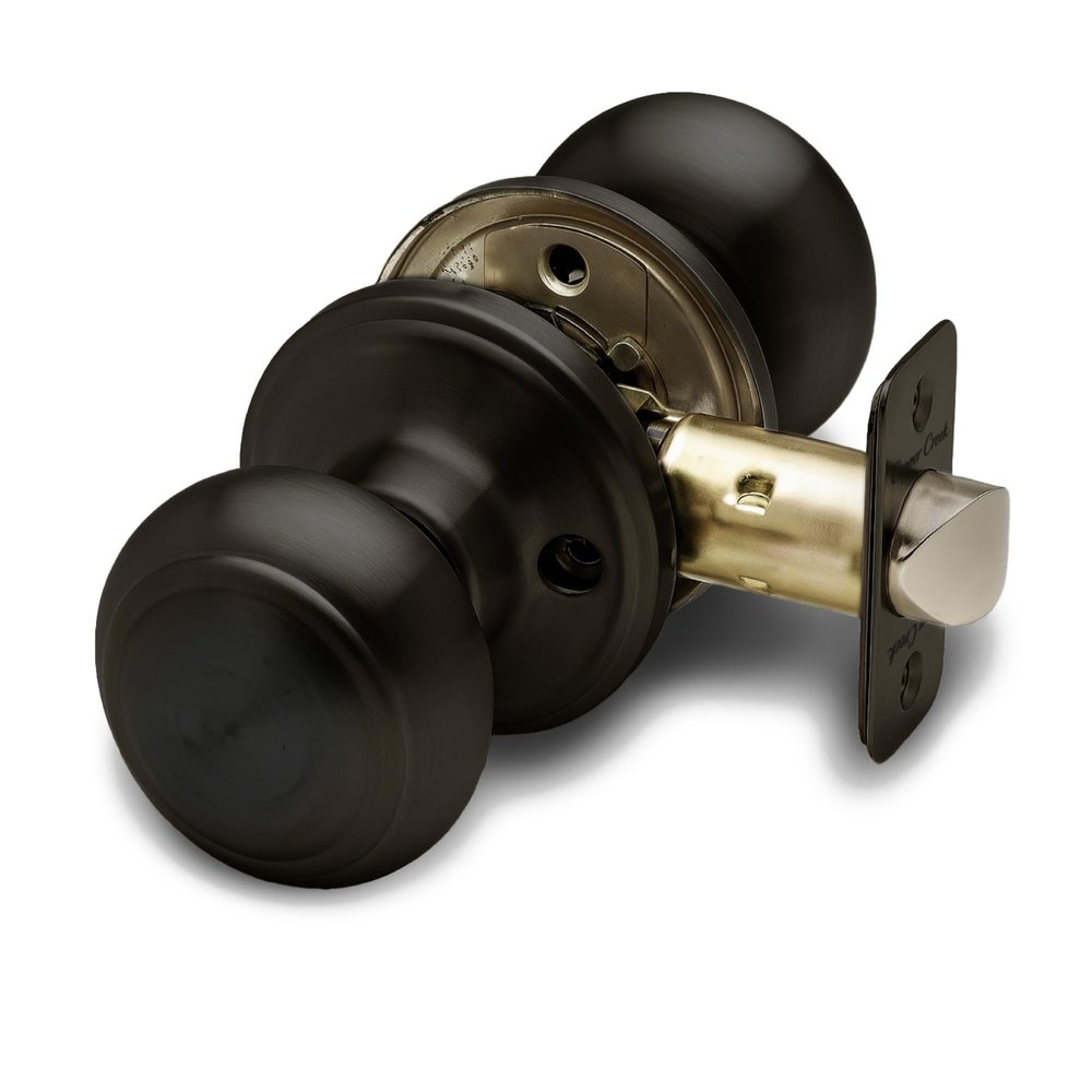 Copper Creek Colonial Passage Interior Door Knob  ANSI Grade-3 Certified, Modern Heavy Duty Handle, Easy Install and Reversible for Bedroom, Bathroom and Closets  Tuscan Bronze (1 Pack)