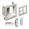 Arlington TVBR505K-1 TV Box Recessed Kit with Outlet and Wall Plates, 2-Gang, White, 1-Pack view 1