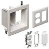 Arlington TVBR505K-1 TV Box Recessed Kit with Outlet and Wall Plates, 2-Gang, White, 1-Pack view 3