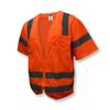 Radians SV83OM2X Class 3 Standard Mesh Safety Vest with Short Sleeves, 2X-Large, Orange view 1