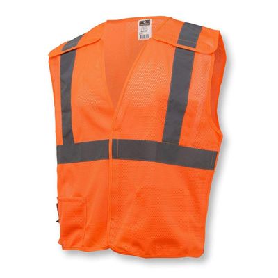 Radians SV4OM4X Economy Class 2 Breakaway Mesh Safety Vests, 4X-Large, Orange
