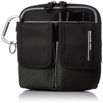 Bowken Club Pouch, Belt Clip Accessory Case with Reflective Lines, Black (Black 19-3911tcx)