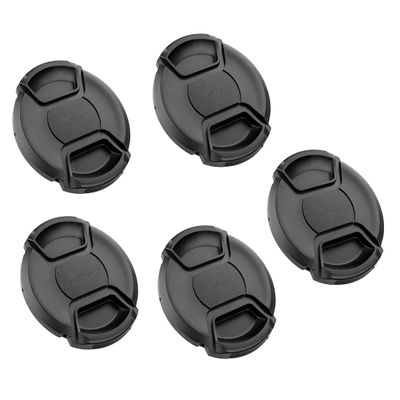 (5 Pcs Bundle) 46MM Front Lens Filter Snap On Pinch Cap, 46mm Lens Cap, 46 mm Protector Cover for DSLR SLR Camera Lense