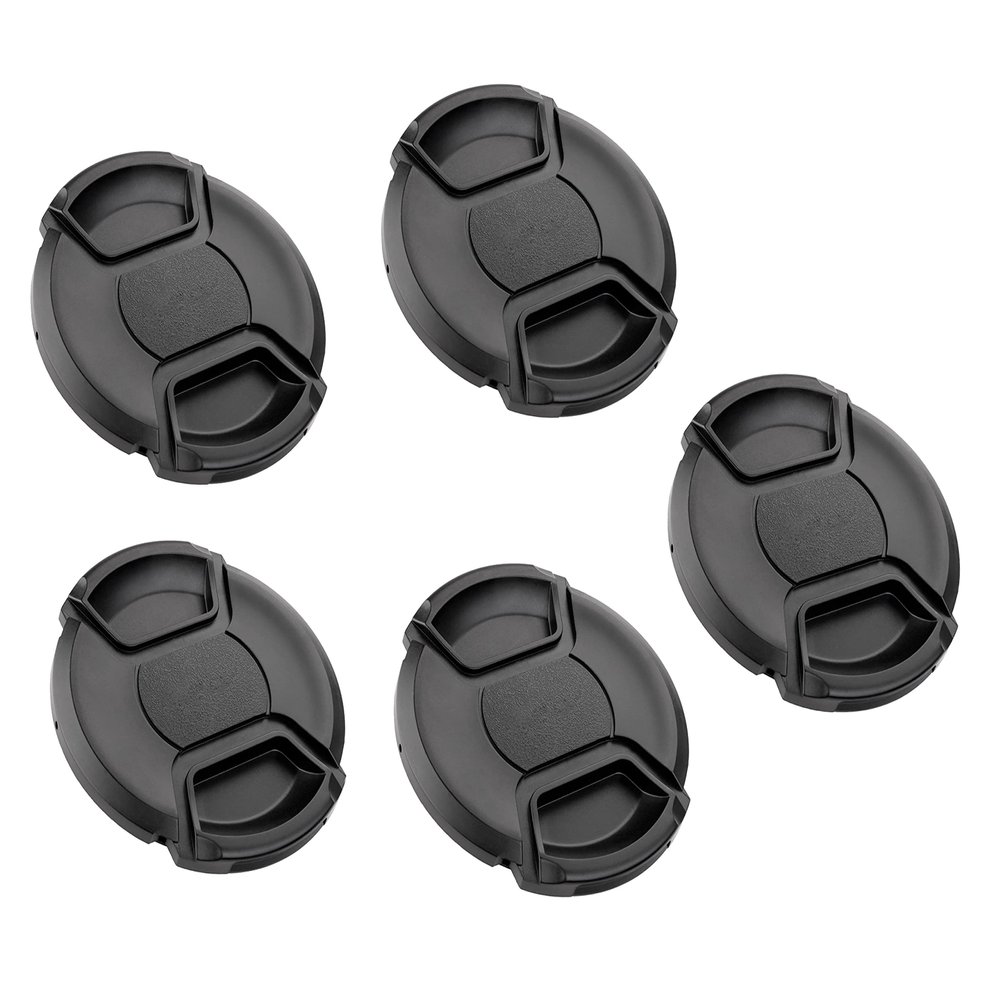 (5 Pcs Bundle) 46MM Front Lens Filter Snap On Pinch Cap, 46mm Lens Cap, 46 mm Protector Cover for DSLR SLR Camera Lense