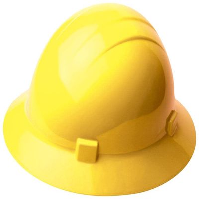 ERB 19202 Full Brim Hard Hat with 4-Point Ratchet Suspension, Yellow