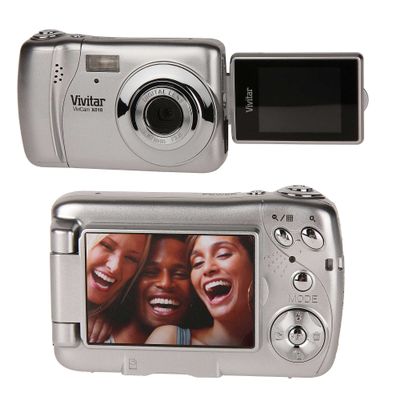 Vivitar VX018-SIL-BXA ViviCam iTwist VX018 Digital Camera with 8x Digital Zoom and 1.8-Inch Flip Screen