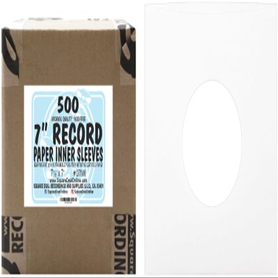 (500) Archival Quality Acid-Free Heavyweight Paper Inner Sleeves for 7 Inch Vinyl Records #07IW