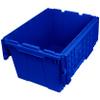 Akro-Mils 39120 Industrial Plastic Storage Tote with Hinged Attached Lid, (21-Inch L by 15-Inch W by 12-Inch H), Blue, (6-Pack) view 1