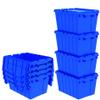 Akro-Mils 39120 Industrial Plastic Storage Tote with Hinged Attached Lid, (21-Inch L by 15-Inch W by 12-Inch H), Blue, (6-Pack) view 3