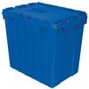 Akro-Mils 39170 Industrial Plastic Storage Tote with Hinged Attached Lid, (21-Inch L by 15-Inch W by 17-Inch H), Blue, (3-Pack) view 1