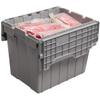 Akro-Mils 39170 Industrial Plastic Storage Tote with Hinged Attached Lid, (21-Inch L by 15-Inch W by 17-Inch H), Blue, (3-Pack) view 3