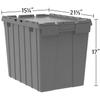 Akro-Mils 39170 Industrial Plastic Storage Tote with Hinged Attached Lid, (21-Inch L by 15-Inch W by 17-Inch H), Blue, (3-Pack) view 4