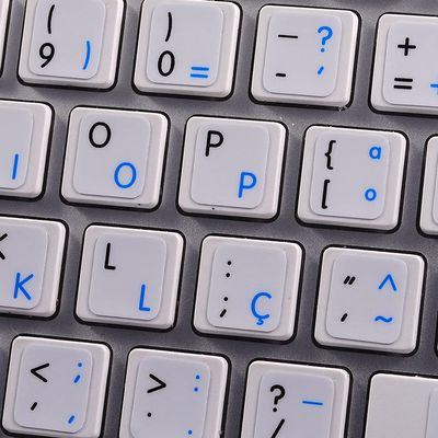 MAC ENGLISH-PORTUGUESE KEYBOARD LABELS ON WHITE BACKGROUND for DESKTOP, LAPTOP and NOTEBOOK