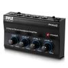 Pyle 4-Channel Portable Stereo Headphone Amplifier - Professional Multi Channel Mini Earphone Splitter Amp w/ 4  Balanced TRS Headphones Output Jack and 1/4" TRS Audio Input For Sound Mixer view 1