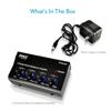Pyle 4-Channel Portable Stereo Headphone Amplifier - Professional Multi Channel Mini Earphone Splitter Amp w/ 4  Balanced TRS Headphones Output Jack and 1/4" TRS Audio Input For Sound Mixer view 4