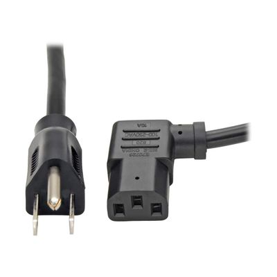 Tripp Lite Standard Computer Power Cord 10A,18AWG (NEMA 5-15P to Left Angle IEC-320-C13) 6-ft.(P006-006-13LA)