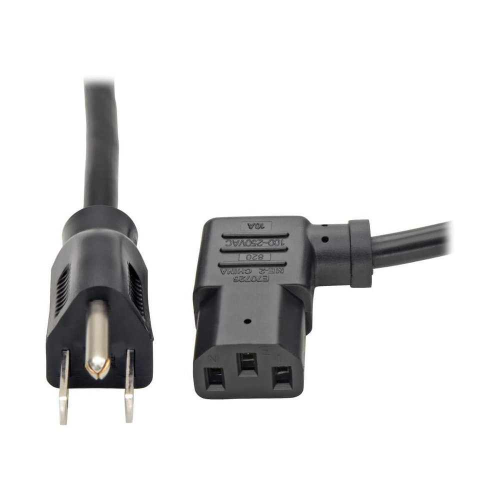 Tripp Lite Standard Computer Power Cord 10A,18AWG (NEMA 5-15P to Left Angle IEC-320-C13) 6-ft.(P006-006-13LA)